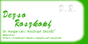 dezso roszkopf business card